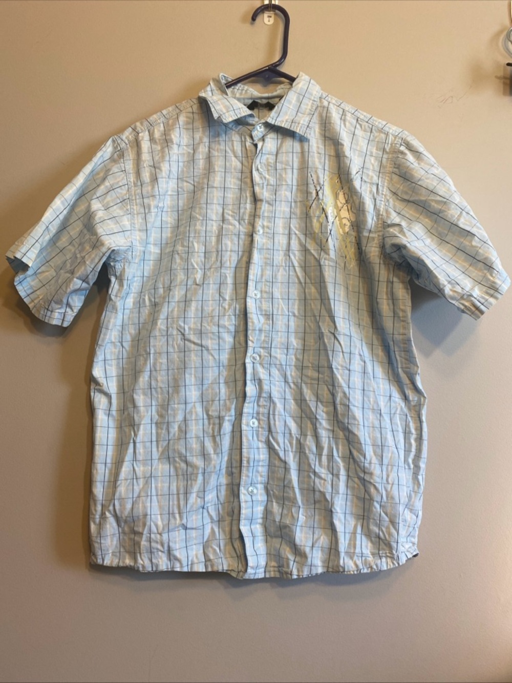 LL COOL J Youth Sz XL Button Down Casual Short Sleeve Shirt Preppy Urban Hip Hop